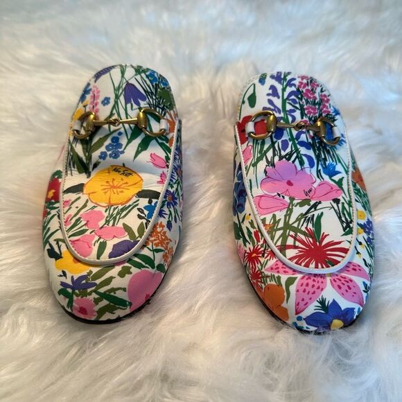 LIMITED EDITION Gucci X Ken Scott Princetown Floral Mules - Picture 3 of 11